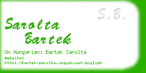 sarolta bartek business card